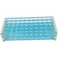 Estante de soporte de soporte de tubo de ensayo plástico de 50 posiciones- soporte de tubo de centrífuga desmontable…